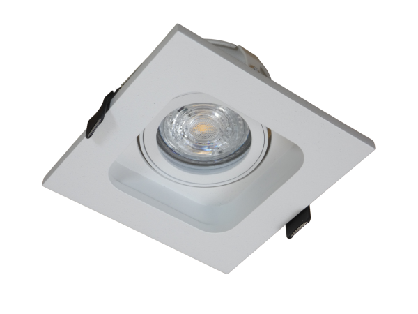 Inbouwspot vierkant verzonken WIT GU10 100x100mm richtbaar springveren - BEAM 0261W - Afbeelding 4