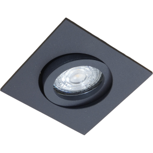Inbouwspot vierkant ZWART GU10 83x83mm richtbaar bladveren - BEAM 0707B