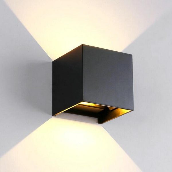 Outdoor wand opbouw vierkant ZWART IP54 Up/down 2x3W LED - BEAM 0550B - Afbeelding 3