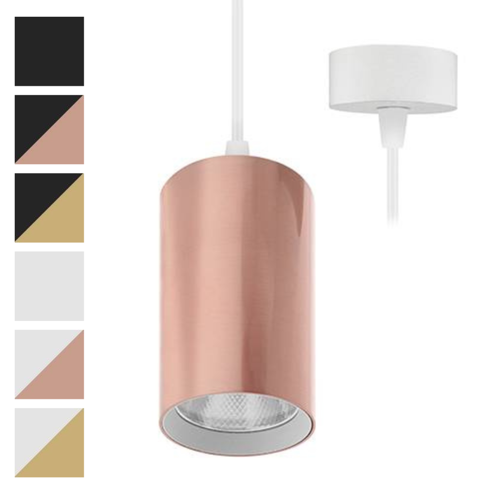 Decoratieve pendelarmatuur 25W MAT WIT-MESSING - INDIGO JACK 3 P