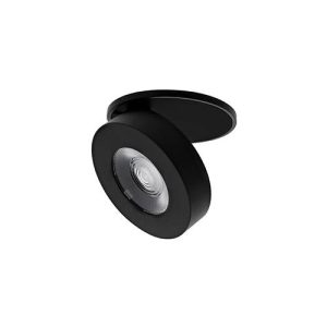 Richtbare, ronde, half ingebouwde downlight 10W 3000K MAT ZWART - INDIGO ALLY 1 RDX