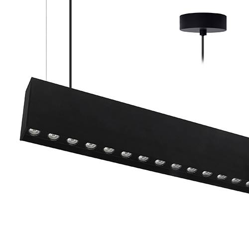 Lineaire pendelarmatuur LED 30W+5W 4000K MAT ZWART - INDIGO OTIS 2 P