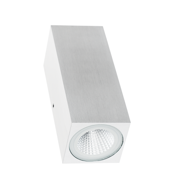 Outdoor wand aluminium vierkant 2x4W 3000K 230V incl. Powerled + driver IP54 - VDGE 0387H
