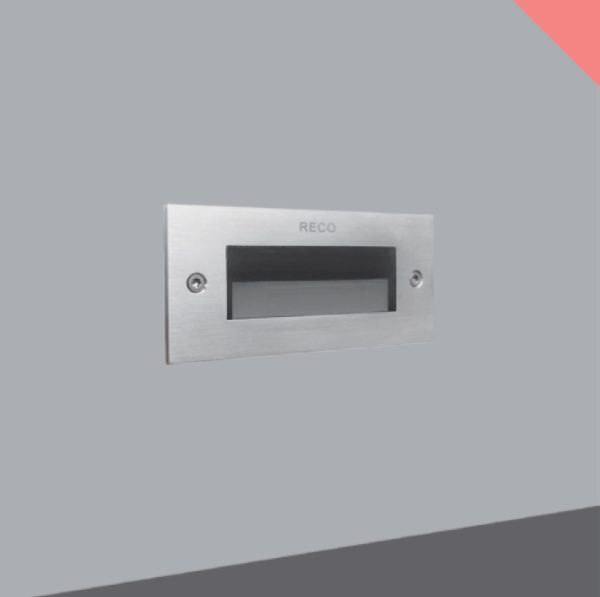 Outdoor inbouw wand LED - met inbouwdoos - kleur alu - 6W - 3000K - IP65 - CRI>80 - exclusief LED driver 24VDC - RECO 85121768/3000K