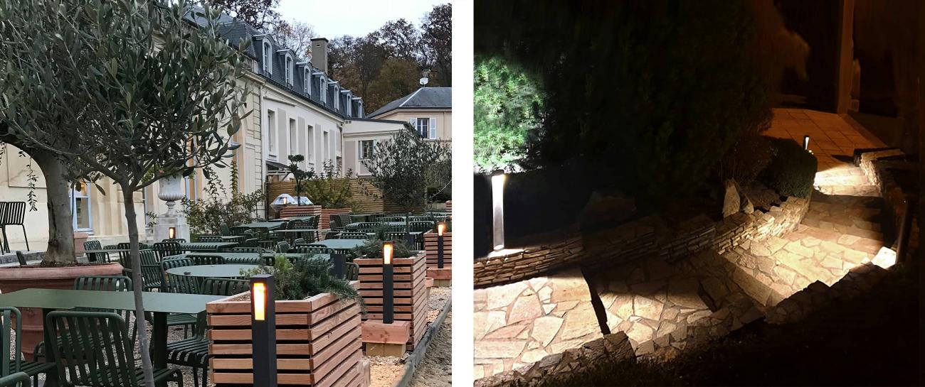 Rechthoekig armatuur voor buitenverlichting 650mm hoog - 7W 3000K ANTRACIET-GOUD - INDIGO AMONT - Afbeelding 2