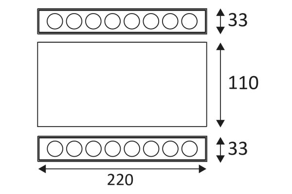 Wandarmatuur voor buitenverlichting 2x14W 3000K 2x1300Lm IP67 ANTRACIET - INDIGO BRIKPRO 2 A - Afbeelding 3