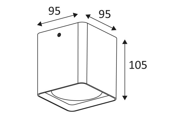 Vierkante plafondlamp GU10 MAT ZWART - INDIGO ROMY S - Afbeelding 2