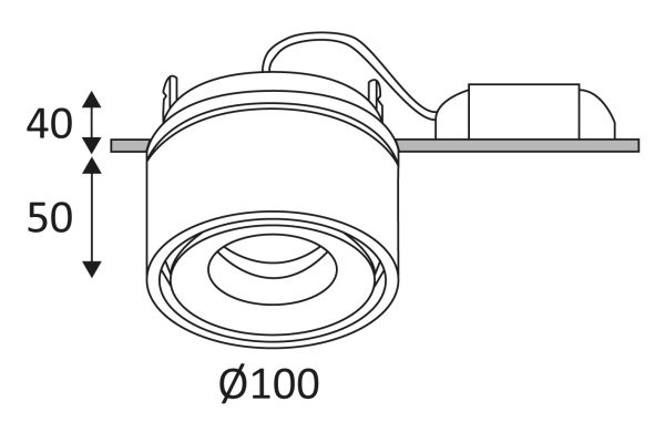 Richtbare, ronde, half ingebouwde downlight 13W 2700K MAT WIT - INDIGO CLIC RDX - Afbeelding 5
