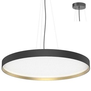 Ronde hanglamp 68W 120° MAT ZWART - GOUD - INDIGO NOVA CSP 3 P