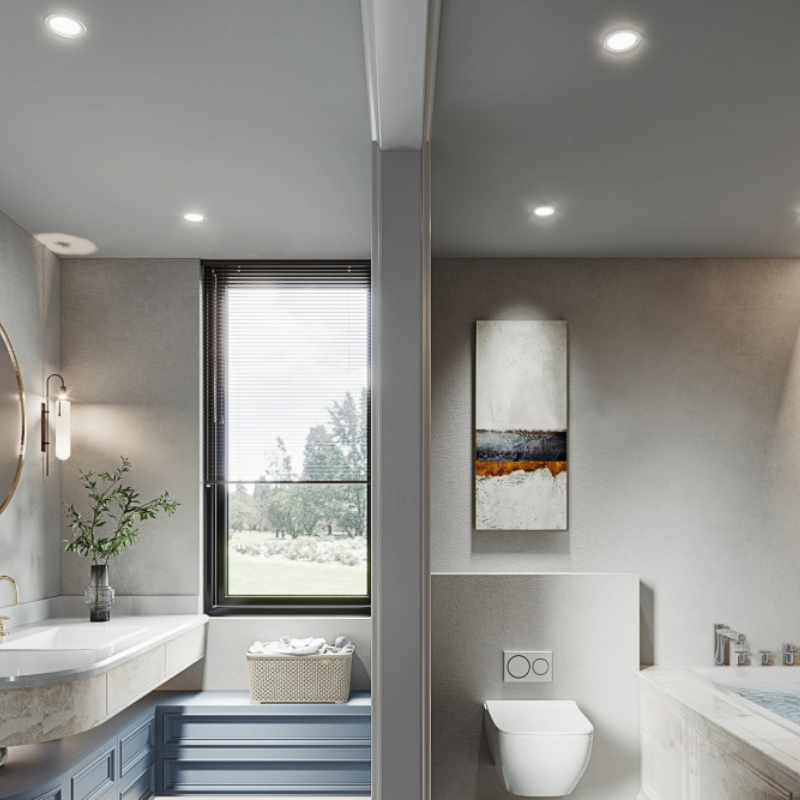 COMPACTE ECO LED INBOUWSPOT KANTELBAAR WIT IP44 5.5W DIMBAAR 3000/4000/6500K - INTEGRAL LED ILDL68G006 - Afbeelding 2