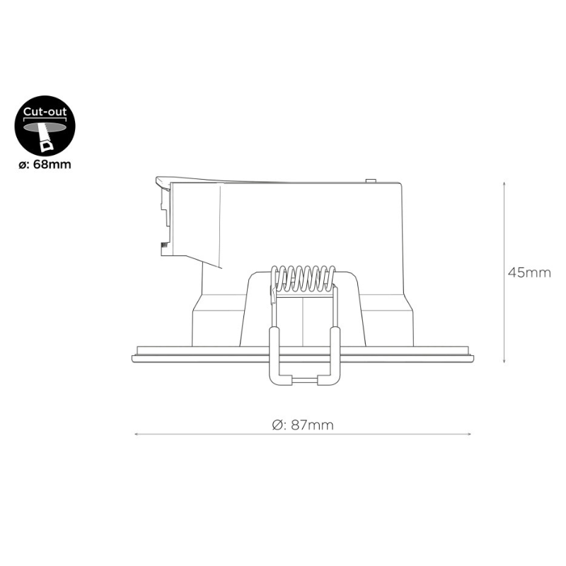 COMPACTE ECO LED INBOUWSPOT KANTELBAAR WIT IP44 5.5W DIMBAAR 3000/4000/6500K - INTEGRAL LED ILDL68G006 - Afbeelding 4