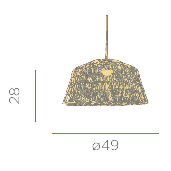 Hanglamp van Natuurlijke vezels E27 Ø49cm - New Garden Amalfi 50 Kabel - Afbeelding 2