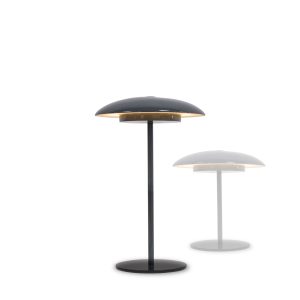 Tafellamp van gelakt staal met LED en oplaadbare batterij - New Garden Sardinia 30 Oplaadbaar Antraciet