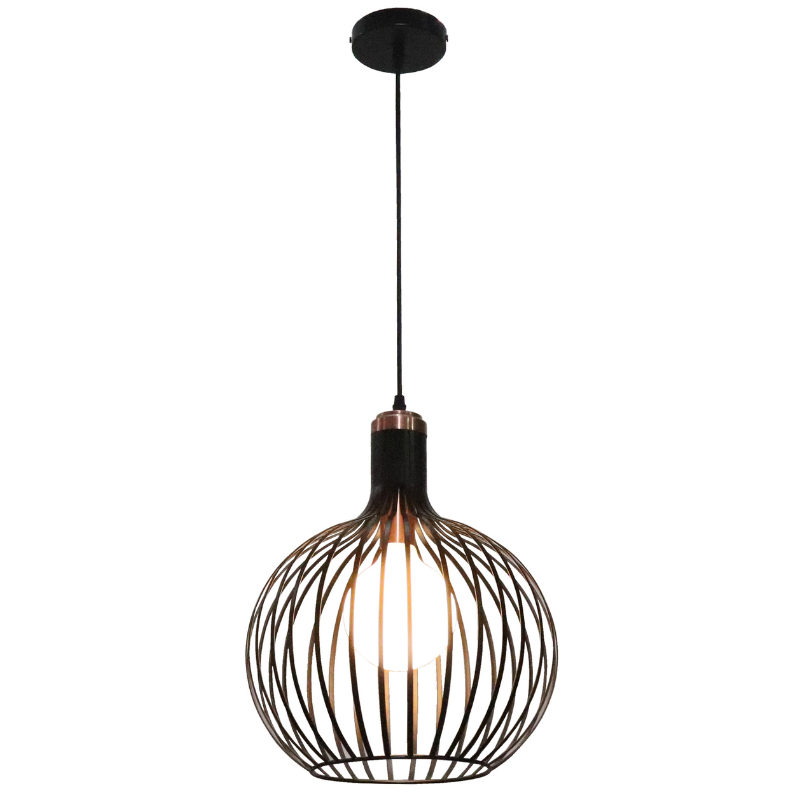 Pendel 1xE27 Ø350mm Mat zwart+koper - FANTASIA RAGA 1 32 - Afbeelding 2