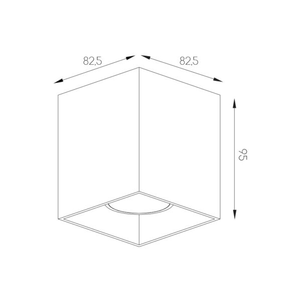 Plafondlamp vierkant GU10 Geborsteld Staal - FANTASIA BABAR 1 V - Afbeelding 2