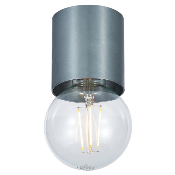 Plafondlamp E27 Ø80 Geborsteld Staal - FANTASIA BABU 80