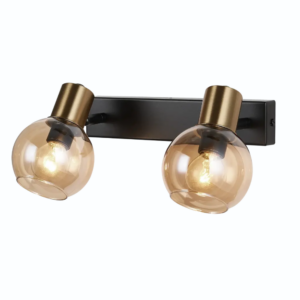 Wandlamp 2x E14 amber glas - FANTASIA OSIRA WL 2