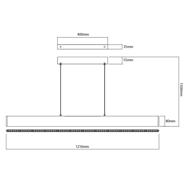 Pendel LED 38W 1200mm Zwart - FANTASIA ALYN 120 - Afbeelding 5