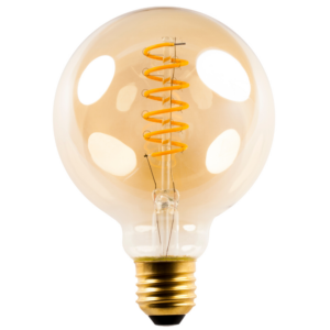 E27 LED Globe Spiral G95 5W Amber 2200K 230V Dimbaar - FANTASIA E27 5W 2200K