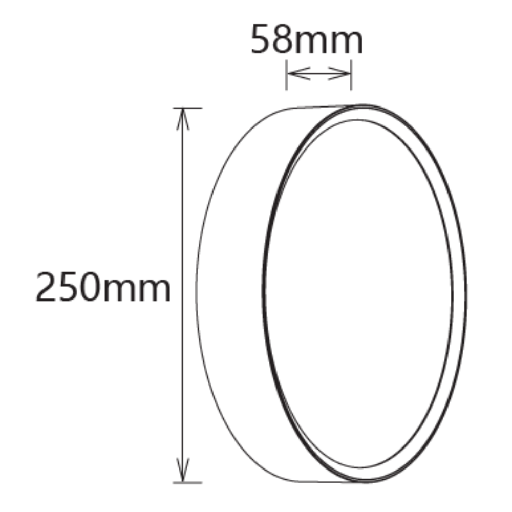 Opbouw Plafond/Wand rond ZWART Ø250mm - LED 12W 3000K - IP65 - Beam 0841 - Afbeelding 2