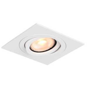 Inbouwspot vierkant WIT 92x92mm richtbaar - GU10 - Springveren - Beam 0012W