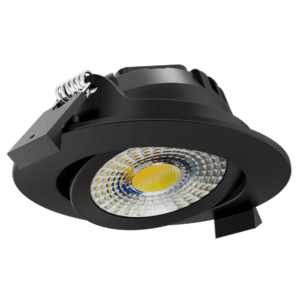 Inbouwspot rond ZWART Ø82 Lage inbouw Richtbaar - LED 6W 60° - Dim to warm 2000-3000K - IP44 - Beam 0025B