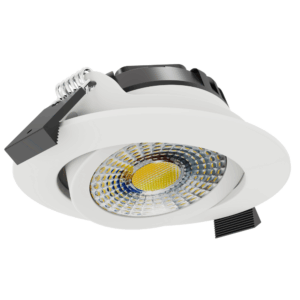 Inbouwspot rond WIT Ø82 Lage inbouw Richtbaar - LED 6W 60° - Dim to warm 2000-3000K - IP44 - Beam 0025W